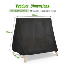 Kasla Outdoor Swing Cover, A Frame Patio Swing Cover,Swing Cover for Outdoor Furniture Porch Cover Glider Hammock Cover Waterproof 85" L×55" W×67" H