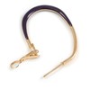 40mm Tall/Gold Tone with Deep Purple Enamel Oval Hoop Earrings/Medium