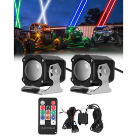 Whipless LED Whip Lights, 2 PCS Upgraded Spot Beam Pod Lights, 3937 FT Range RGB Chasing Whipless Whip Light Kit, Compatible with UTV ATV Polaris RZR Can-Am Maverick X3 Cfmoto Kawasaki SXS Jeep Truck