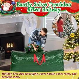 X-Large 9 Ft Christmas Tree Bag for Artificial Disassembled Tree, Handy Christmas Tree Storage with Carry Handles, Xmas Holiday Christmas Storage Container and Daily Storage(65" x 15" x 30")…