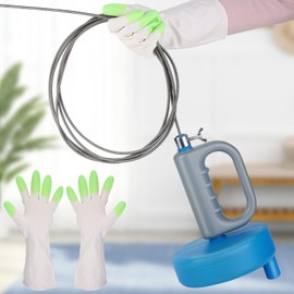 50 FT Drain Snake Hair Drain Clog Remover, Toilet Clogged Cleaner Tools, Unclog Shower Sink Tool, Gunk Removal Auger Declogger for Bathtub, Bathroom Plumbers Unclogger, Bath Tub Plumbing Snakes