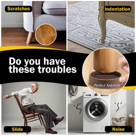 xxxHOLIC Non Slip Furniture Pads, 2" Brown Round Rubber Furniture Cups (Set of 4), No Adhesive Furniture Leg Cups for Chairs & Tables, Anti Slide Floor Protectors for Hardwood Floors