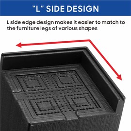 MixDora Bed Risers L-Shape Furniture Risers Heavy Duty Chair Raisers Lifter for Sofas Couches Desks Tables Set of 4 Pack (3 inch-Square)