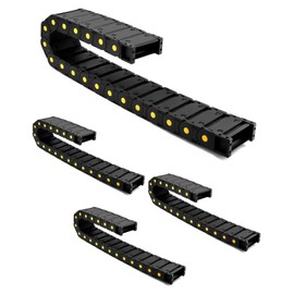 QWORK Plastic Nested Semi Open Cable Drag Chain, Flexible Enclosed Twist Chains, 4 Pack Wire Carrier Toughness Closed Chain for 3D Printer Parts CNC 3D Electrical Machines Router Mill, 25 x 77mm