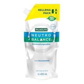 Palmolive Neutro Balance Jabón Líquido Para Manos Dermolimpiador, Balance Natural, Rellena Pack Color, 450 ml