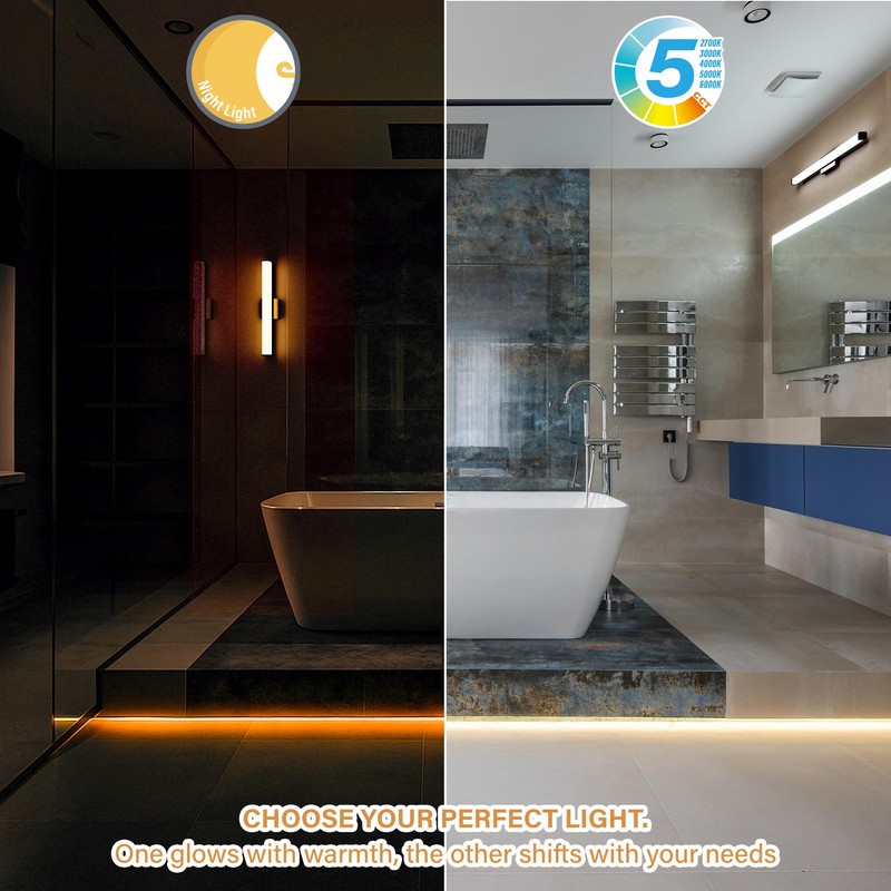 JULLISON 24 Inch Bathroom Vanity Light Fixtures with Night Light: