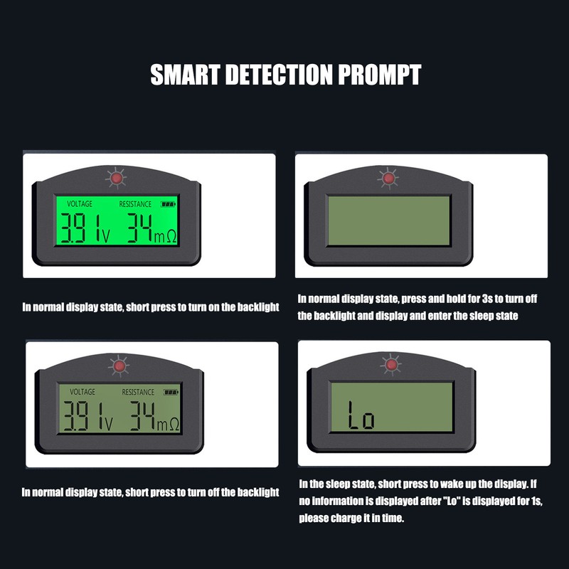 Peacefair Lithium Battery Voltage Tester LCD Display Internal Resistance Meter
