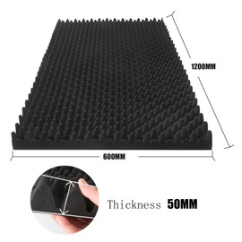 1 Pack Acoustic Foam Panels, 48 x 24 x 2" Sound Absorbing Panels High Density Studio Wedge Tiles Fire Resistant Acoustic Panels for Home,Office, Recording Room, Studio (Black 1 Pack, 48 x 24 x 2")