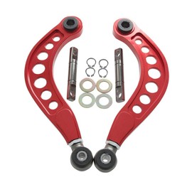 BLACKHORSE-RACING 2PCS Rear Adjustable Upper Camber Kit Red Compatible with 2006 2007 2008 2009 2010 2011 2012 2013 2014 2015 Honda Civic LX EX DX SI