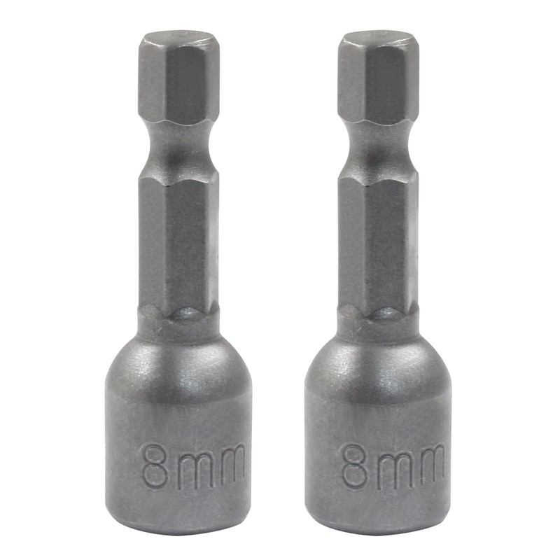 Cjueiom 2pcs 1/4" Quick-Change Hexagon Socket, 8mm Metric Nut Drivers