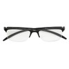 Foster Grant Men's Paolo Square Reading Glasses, Black/Transparent, 59 mm