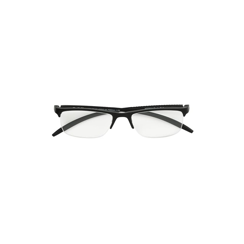 Foster Grant Men's Paolo Square Reading Glasses, Black/Transparent, 59 mm