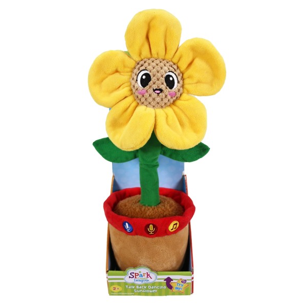 Bilingual Talking and Dancing Plush Sunflower, 14 inch, Light Features