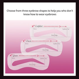 Eyebrow Gel, Eyebrow Gel for Defined Eyebrows without Flaking or Gluing, Eyebrow Colour Waterproof with 3 Eyebrow Stencils, Intense and Long-Lasting Results Dark Brown