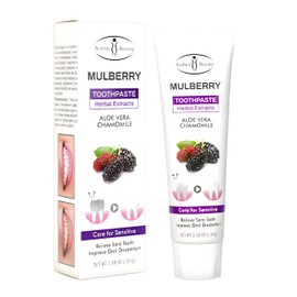 Mulberry Toothpaste Herbal Extracts Aloe Chamomile Sensitive Tooth Care Relieve Sore Teeth Improve Oral Discomfort 100g/ 3.38fl.oz