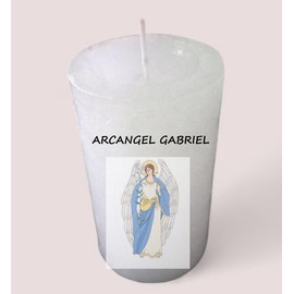 Andachtskerze Erzengel Gabriel Weiß Religiös Petitions- und Dankeskerze für Erzengel Gabriel Weißes Licht zum Anziehen von Wissen und Schutz des Erzengels