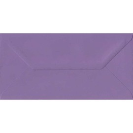 DL (110mm x 220mm) Coloured Envelopes Perfect for Christmas Cards, Greeting Cards, Wedding/Party Invitations, Crafts and Many More - Pack of 15 (Purple)