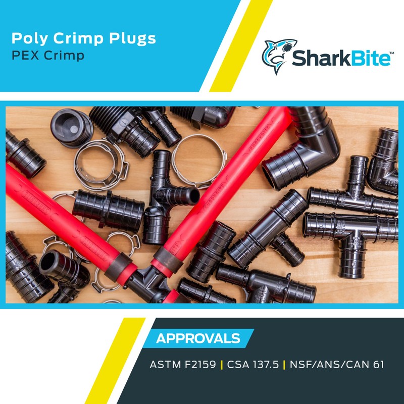 SharkBite 1/2 Inch Poly Crimp Plug, Pack of 25, PEX