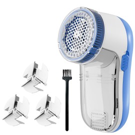 Lint Remover and Fabric Shaver, Debobbler Bobble Remover Fluff with 3 Stainless Steel Blades for Remove Clothes Jumpers, Fuzz, Lint Balls, Pills, Sweater, Bobbles - Blue
