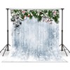 WOLADA 8x8ft Christmas Backdrop for Photography Rustic Wooden Wall Snowflake