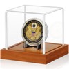JupDec Coin Display Case, Clear Acrylic Showcase with Wood Base