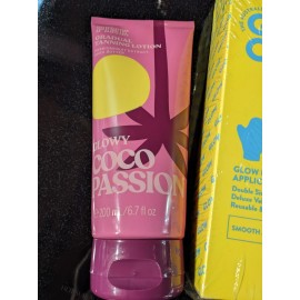 VICTORIA'S SECRET PINK GLOWY COCO PASSION GRADUAL TANNING LOTION 6.7 oz & Glove