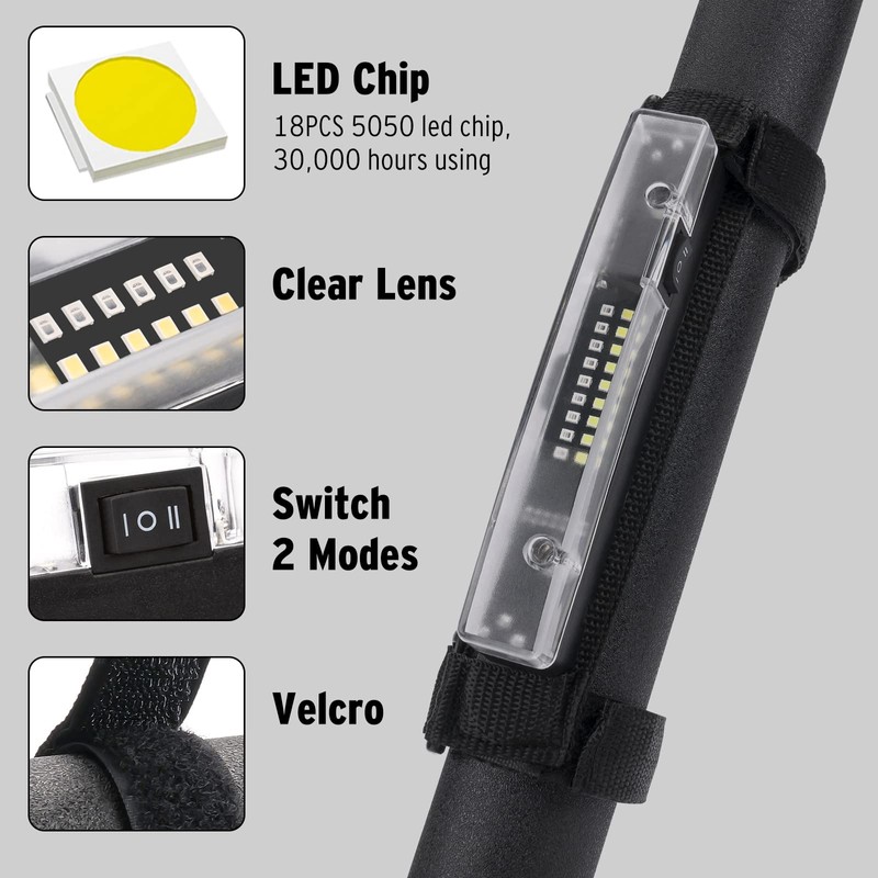YCHOW-TECH UTV Interior Light Universal Roll Bar Mount LED Light
