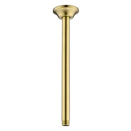 BESTILL 12 Inch Ceiling Mount Shower Arm and Flange, Brushed Gold