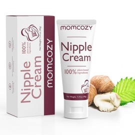 Momcozy Nipple Cream Safe for Breastfeeding, 100% Natural, Lanolin-Free Nipple Balm, Soothing Cream, Breastfeeding Essentials for Nursing & Pumping Moms, 1.41 oz | Momcozy