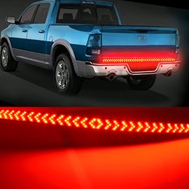 NBWDY Arrow 5-Row 48in Led Tailgate Light Bar Red Running Brake Stop Turn Signal Light White Rerverse Tail Light for Truck Pickup Trailer SUV RV Car