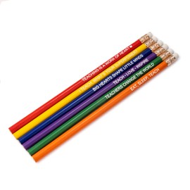 Medical ID Me Set of 6 Colourful Teacher Pencils, Teaching Gifts, Leaving Present, Teach Quotes