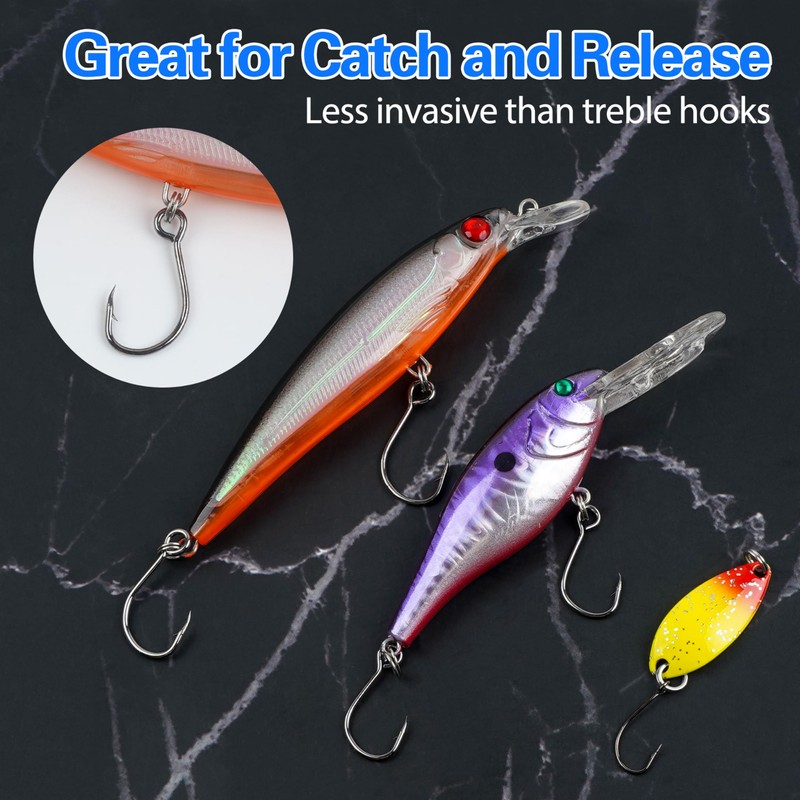 Inline Single Hooks Single Replacement Hooks for Fishing Baits Lures