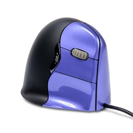 BakkerElkhuizen Evoluent4 Small, vertikale Maus, ergonomisch, kabelgebunden, Rechtshänder, Schwarz/Lila