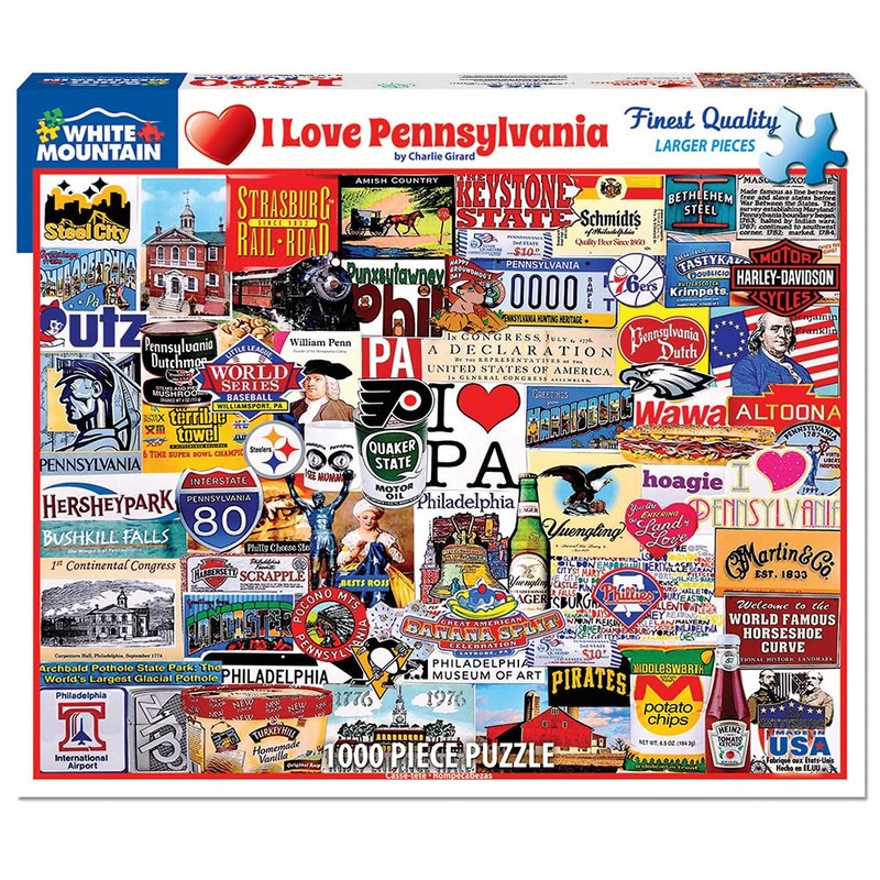 White Mountain Puzzles I Love Pennsylvania - 1000 Piece Jigsaw