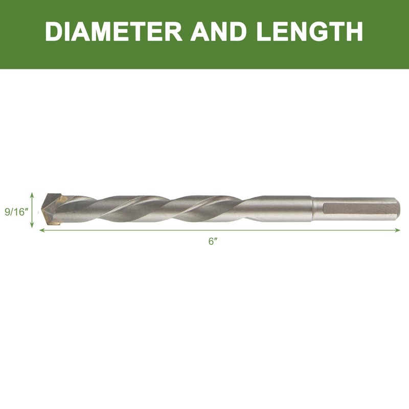 HLOFIZI 9/16" x 6" Masonry Drill Bits 9/16 inch Concrete