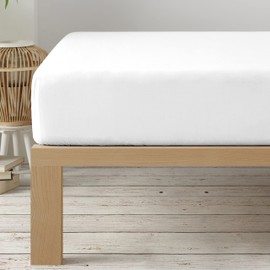 Degrees Home Collection - Fitted Sheet 135 x 200 x 33 cm - Adjustable - Brushed Polyester Microfibre - White