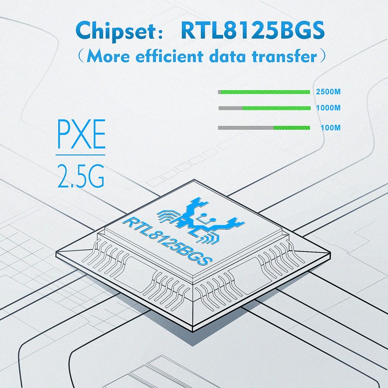 Elfcam® - Network Card 2.5GBase-T PCIe, RTL8125B 2500/1000Mbps PCI Express