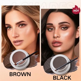 Waterproof Gel Eyeliner Set 2color,High-Intensity Pigments Eyebrow Colors Gel,Long Lasting Formula Liner EyelinerGel,Eye Makeup Set For Sensitive Eyes,With 2 Pack Eyeliner Brush And Brow Brush