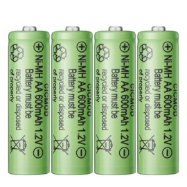 CICMOD Rechargeable AA Batteries 1.2V Ni-MH 600mAh Double A Battery for Outdoor Garden Solar Lights 4 Pack