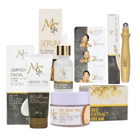 Kit Facial 5pzs Hidratación, Serum, Crema Humectante, Limpiador Facial. Mc Life