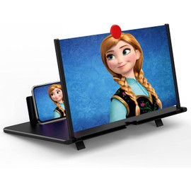 16" Screen Magnifier – 3D HD Cell Phone Magnifing Screen Enlarger Projector for Movies Videos and Gaming – Foldable Phone Stand Holder with Screen Amplifier Compatible with All Smartphones
