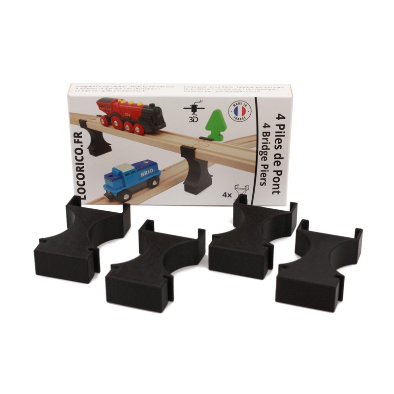 Locorico - 4 bridge stacks for wooden train (stackable)