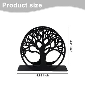 UgyDuky Napkin Holder for Table Metal Black Napkin Holder for Kitchen Cocktail Napkins Holder Dispenser Tabletop Tissue Dispenser Farmhouse Napkins Holder Dining Table Napkin Holders (Tree)