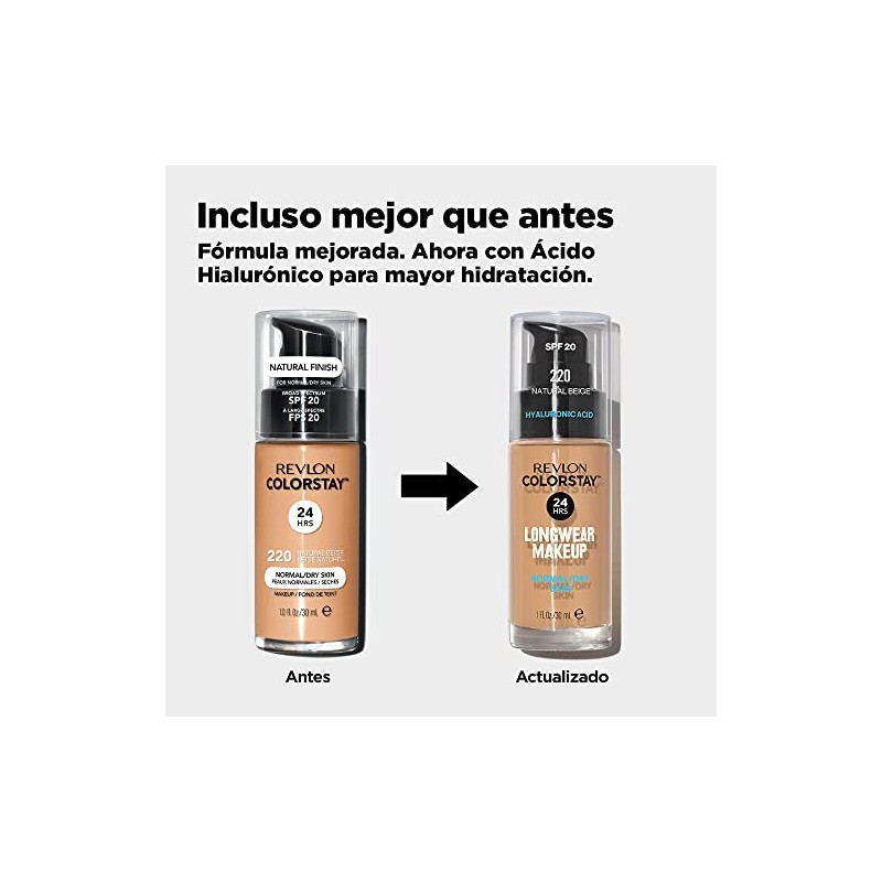 Revlon Base de Maquillaje ColorStay Make Up Cutis Normal/Seco, Natural