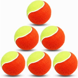 AXKAL Tennis Balls Bulk Orange for Kids Dogs Practice Low Compression Stage 9 16 Pack, Tennis Balls Non Slip Rubber Good for Beginner Training Ball Tool (6 Pack-Orange)