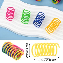 Anseom 16 Pcs Colorful Cat Spring Toys Interactive Cat Tube Toy Indoor Cat Spring Toys to Kill Time and Keep Fit for Kittens Cat Plastic Coil Toy for Swatting Biting Hunting
