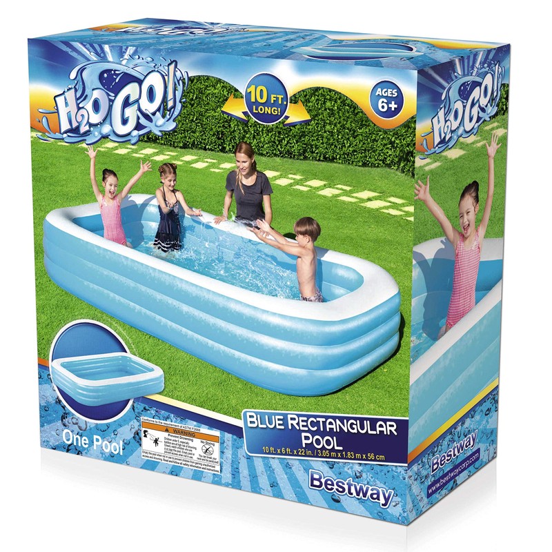 Bestway H2OGO! Blue Rectangular Inflatable Family Pool (10' x 6'