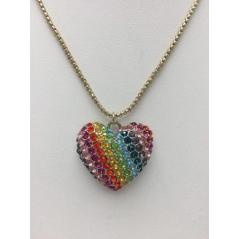 Betsey Johnson $48 Betsey Johnson Rainbow Connection "Love Me" Pendant RETIRED Necklace K1F