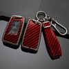 SANRILY Carbon Fiber Pattern Red 3/4 Button Key Fob Cover