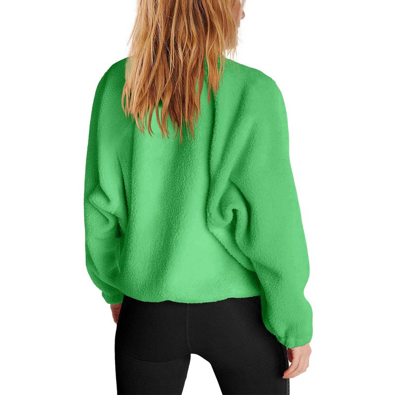 Nirovien Womens Fleece Pullover Long Sleeve Sherpa Jacket Button Down